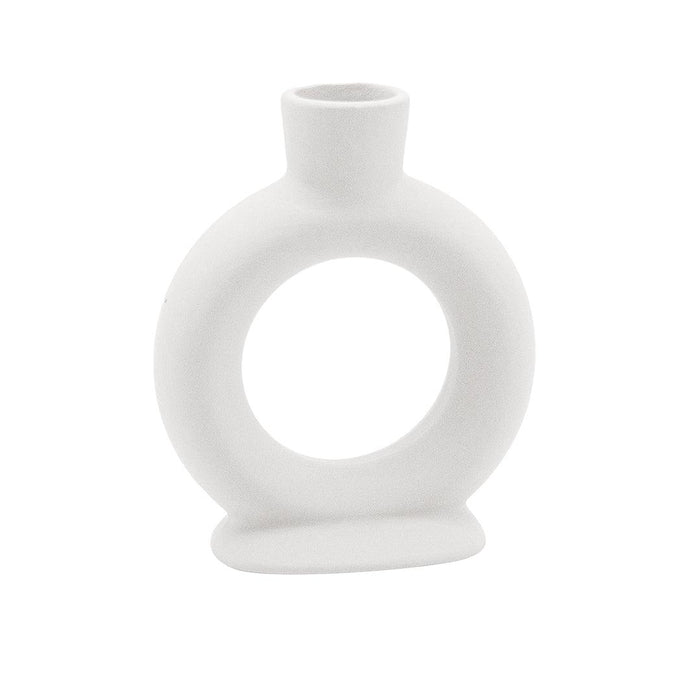 Set of 3 Ceramic Abstract Taper Candle Holders-Set of 3-Koyal Wholesale-Terracotta-