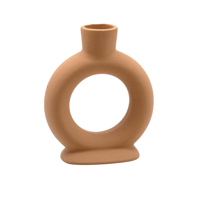 Set of 3 Ceramic Abstract Taper Candle Holders-Set of 3-Koyal Wholesale-Terracotta-