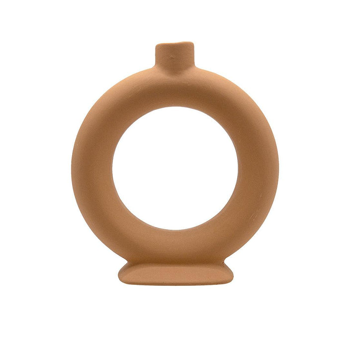 Set of 3 Ceramic Abstract Taper Candle Holders-Set of 3-Koyal Wholesale-Terracotta-