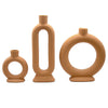 Set of 3 Ceramic Abstract Taper Candle Holders-Set of 3-Koyal Wholesale-Terracotta-