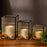 Set of 3 Glass Ribbed Hurricane Candle Holders-Set of 3-Koyal Wholesale-Gold-