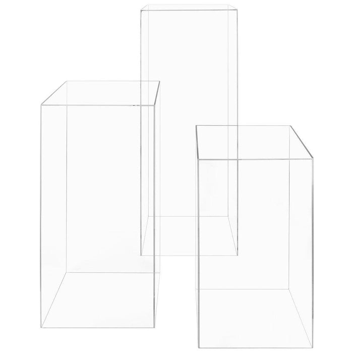 Set of 3 Modern Acrylic Pedestal-Set of 3-Koyal Wholesale-Clear-