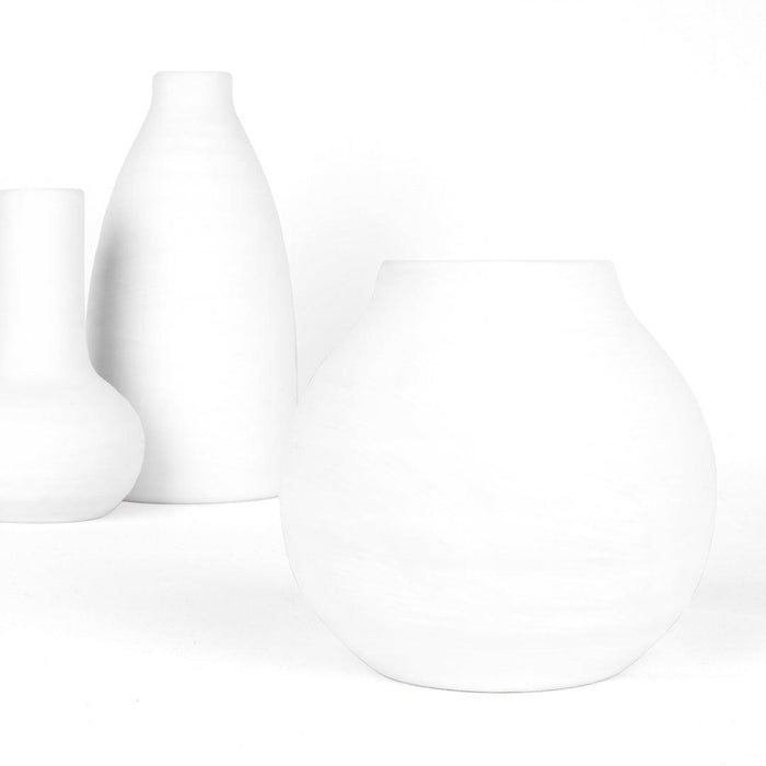 Set of 3 Modern Minimalist Ceramic Vases-Set of 3-Koyal Wholesale-Matte White-