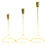 Set of 3 Modern Taper Candle Holder Set-Set of 3-Koyal Wholesale-Gold-