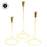Set of 3 Modern Taper Candle Holder Set-Set of 3-Koyal Wholesale-Gold-