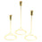 Set of 3 Modern Taper Candle Holder Set-Set of 3-Koyal Wholesale-Gold-