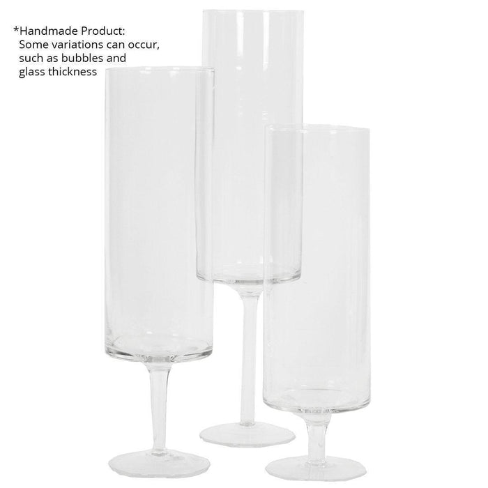 Set of 3 Pillar Candle Hurricane Pedestal Holders-Set of 3-Koyal Wholesale-