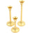 Set of 3 Vintage Brass Metal Candlestick Set-Set of 3-Koyal Wholesale-