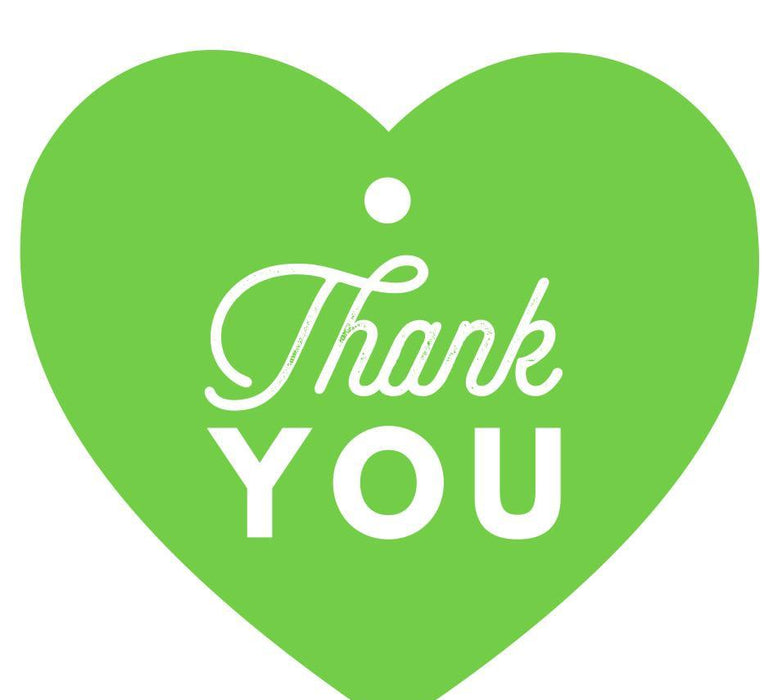 Set of 30 Thank You Heart Gift Tags, Chic Style-Set of 30-Andaz Press-Kiwi Green-