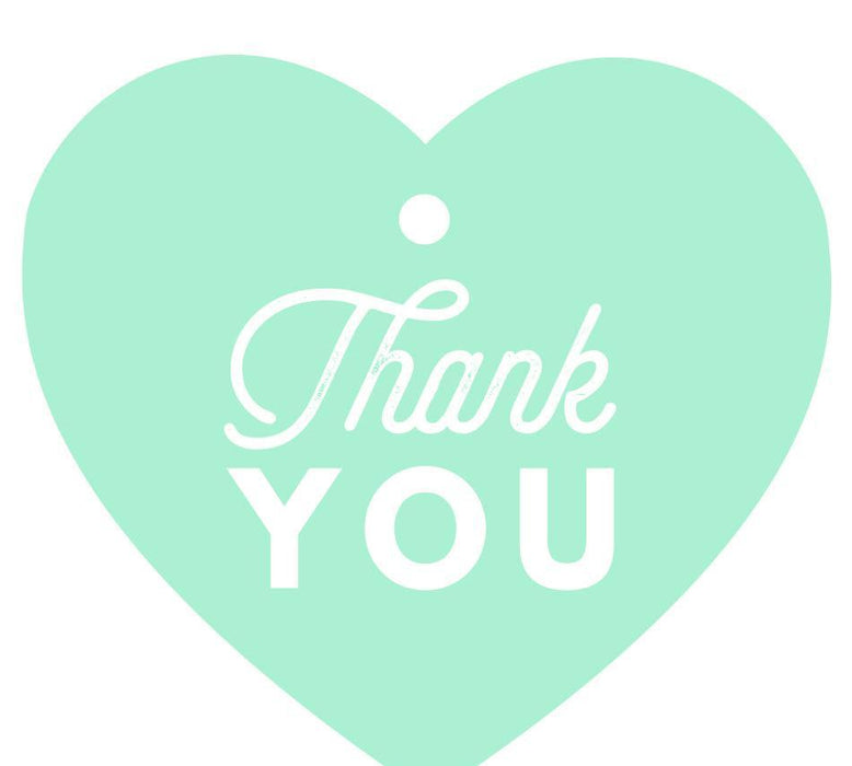 Set of 30 Thank You Heart Gift Tags, Chic Style-Set of 30-Andaz Press-Mint Green-