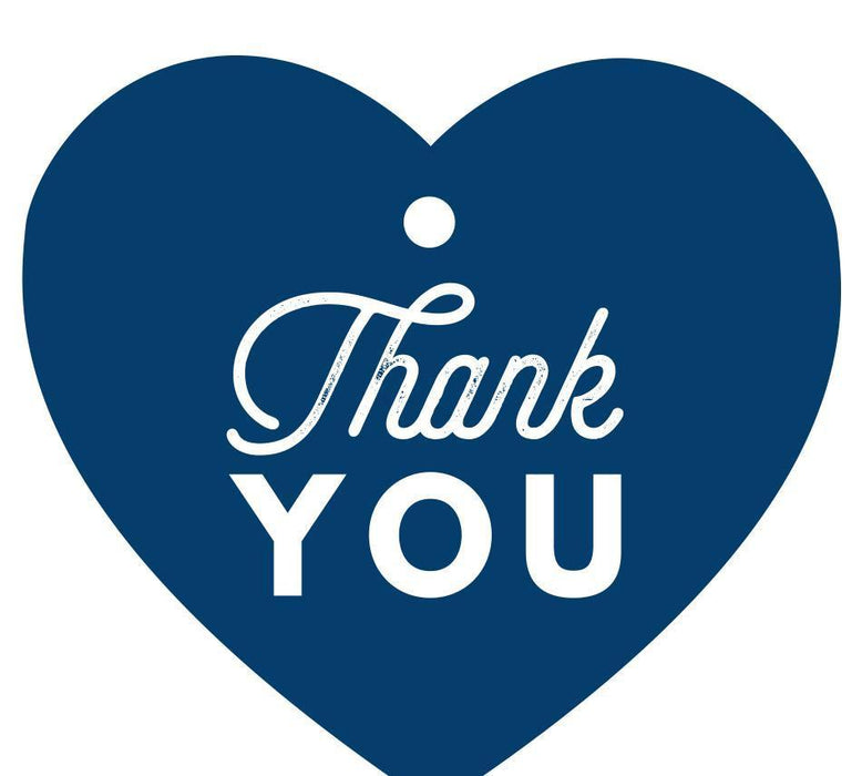 Set of 30 Thank You Heart Gift Tags, Chic Style-Set of 30-Andaz Press-Navy Blue-