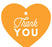 Set of 30 Thank You Heart Gift Tags, Chic Style-Set of 30-Andaz Press-Orange-