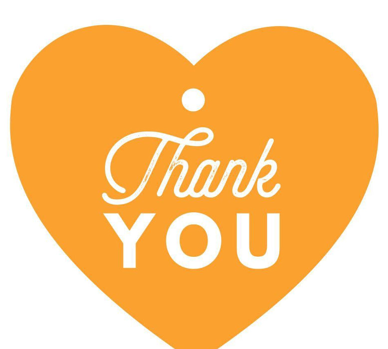 Set of 30 Thank You Heart Gift Tags, Chic Style-Set of 30-Andaz Press-Orange-