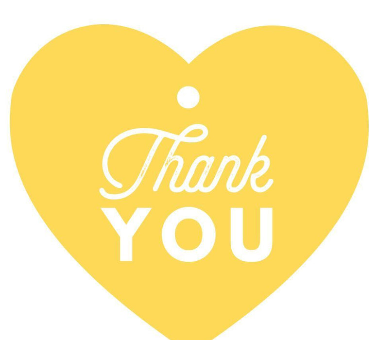 Set of 30 Thank You Heart Gift Tags, Chic Style-Set of 30-Andaz Press-Yellow-