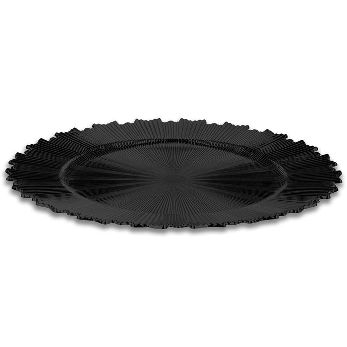 Set of 4 Acrylic Charger Plates Round Galaxy Bulk Pack-Koyal Wholesale-Metallic Black-Set of 1 (4 PC)-