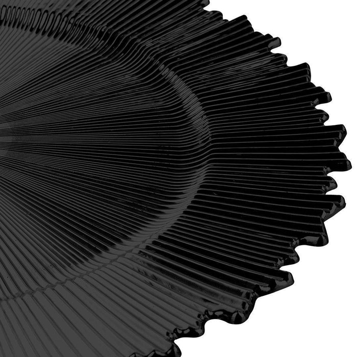 Set of 4 Acrylic Charger Plates Round Galaxy Bulk Pack-Koyal Wholesale-Metallic Black-Set of 1 (4 PC)-