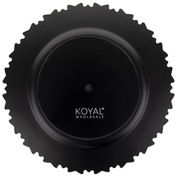 Set of 4 Acrylic Charger Plates Round Galaxy Bulk Pack-Koyal Wholesale-Metallic Black-Set of 1 (4 PC)-