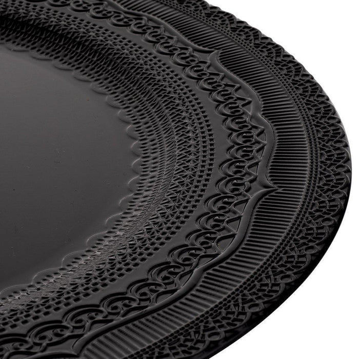 Set of 4 Acrylic Charger Plates Round Vintage Lace Bulk Pack-Koyal Wholesale-Ivory-Set of 1 (4 PC)-