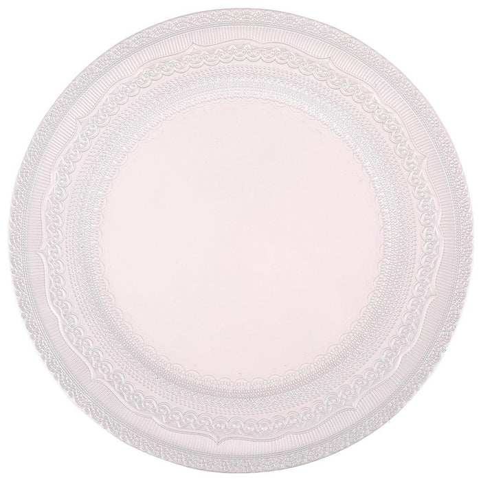 Set of 4 Acrylic Charger Plates Round Vintage Lace Bulk Pack-Koyal Wholesale-Ivory-Set of 1 (4 PC)-