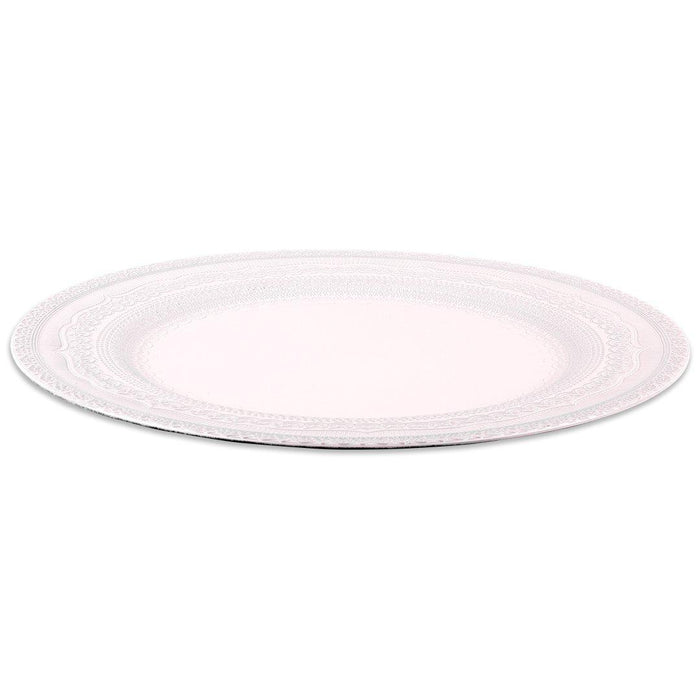 Set of 4 Acrylic Charger Plates Round Vintage Lace Bulk Pack-Koyal Wholesale-Ivory-Set of 1 (4 PC)-