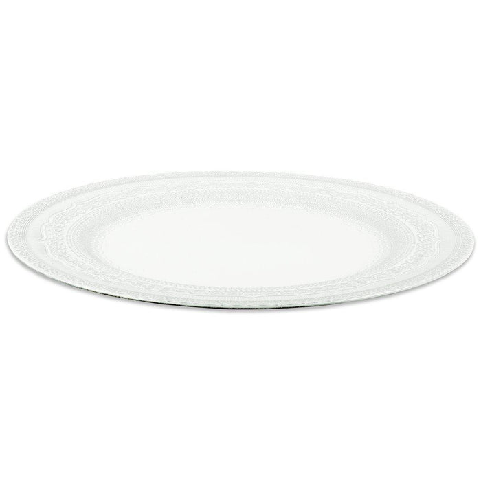 Set of 4 Acrylic Charger Plates Round Vintage Lace Bulk Pack-Koyal Wholesale-Ivory-Set of 1 (4 PC)-