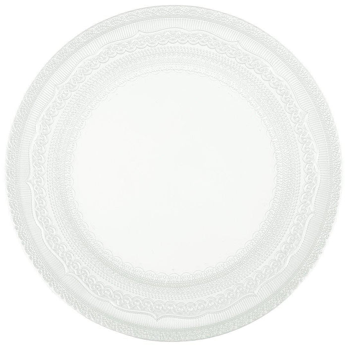 Set of 4 Acrylic Charger Plates Round Vintage Lace Bulk Pack-Koyal Wholesale-Ivory-Set of 1 (4 PC)-