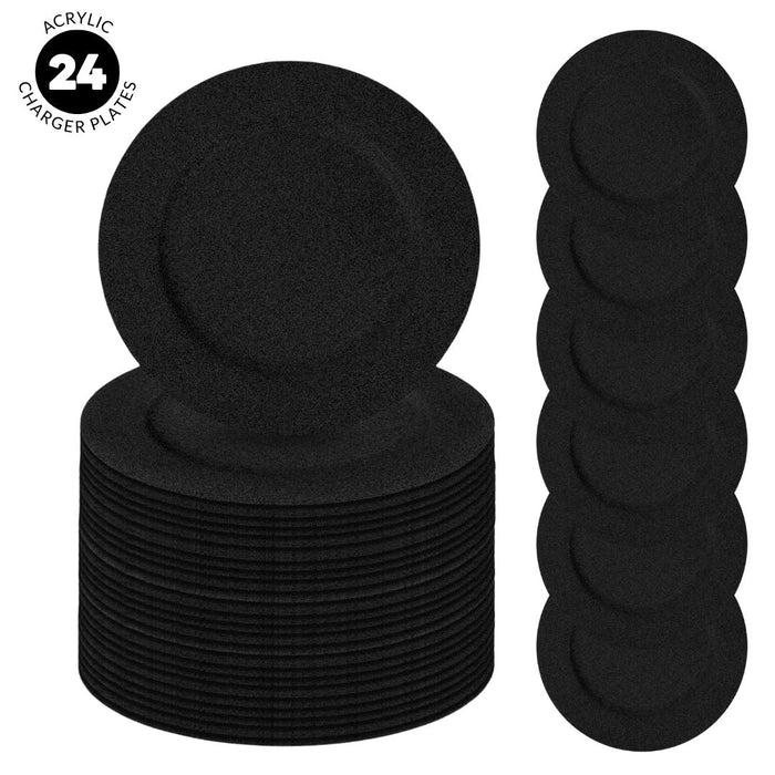 Set of 4 Acrylic Glitter Charger Plates Bulk Pack-Koyal Wholesale-Gold-Set of 1 (4PC)-