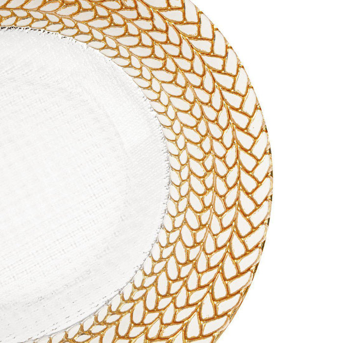 Set of 4 Braided Rim Glass Charger Plates-Set of 4-Koyal Wholesale-Gold-