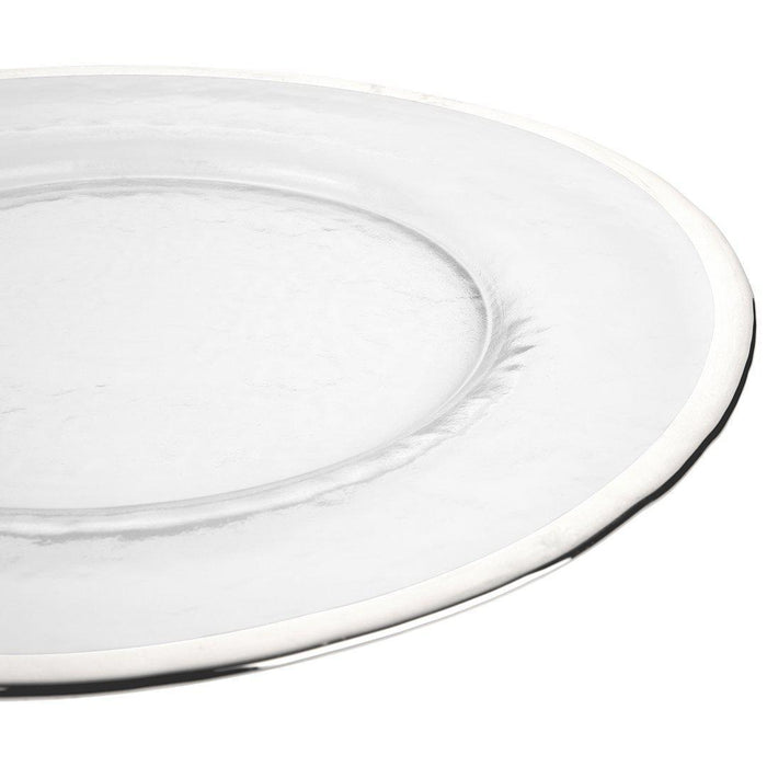 Set of 4 Clear Glass Rim Charger Plates-Set of 4-Koyal Wholesale-Gold-