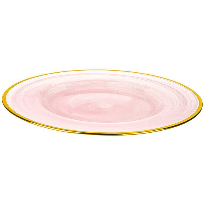 Set of 4 Cloud Glass Charger Plates-Set of 4-Koyal Wholesale-Pink-
