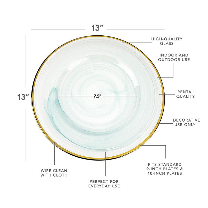 Set of 4 Cloud Glass Charger Plates-Set of 4-Koyal Wholesale-Pink-