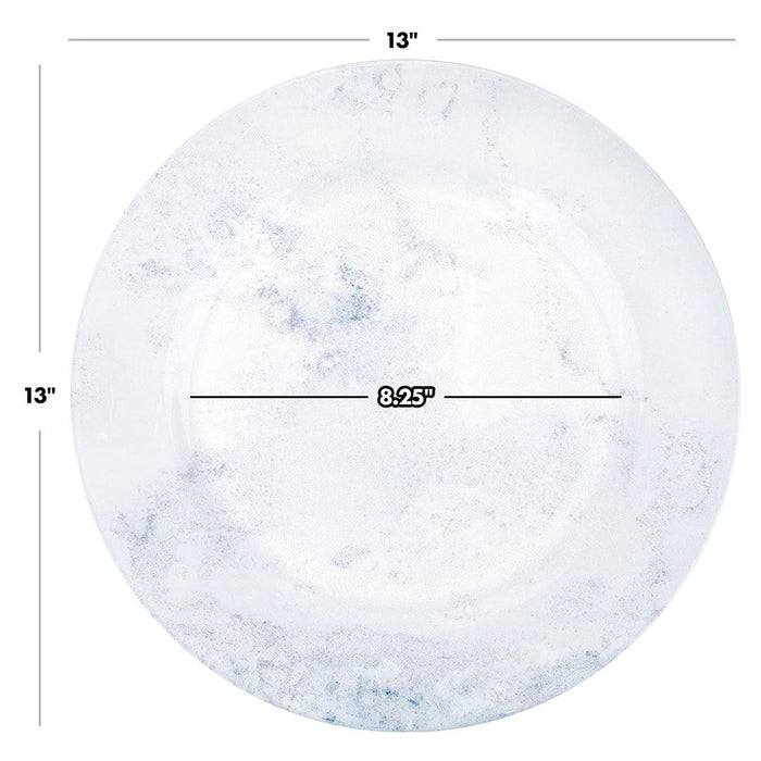 Set of 4 Concrete-Inspired Acrylic Charger Plates-Set of 4-Koyal Wholesale-