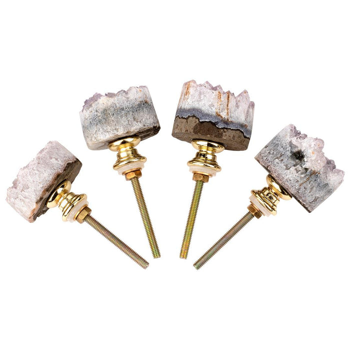 Set of 4 Geode Stone Dresser Knobs-Set of 4-Koyal Wholesale-Amethyst-