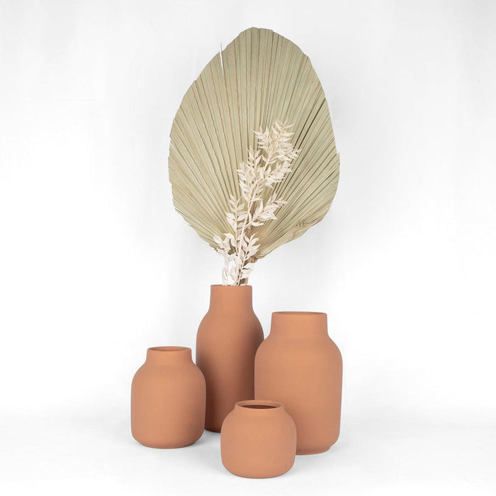 Set of 4 Mixed Modern Minimalist Ceramic Vase-Set of 4-Koyal Wholesale-Terracotta-