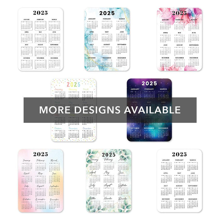 Set of 4 Peel and Stick 2025 Monthly Calendars for Refrigerator, Adhesive Wall Calendar Stickers-Set of 4-Andaz Press-5"x7" Marble-