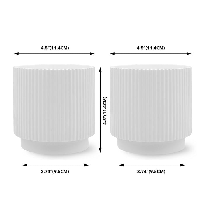 Set of 4 Ribbed Round Modern Vases-Set of 4-Koyal Wholesale-Mauve-