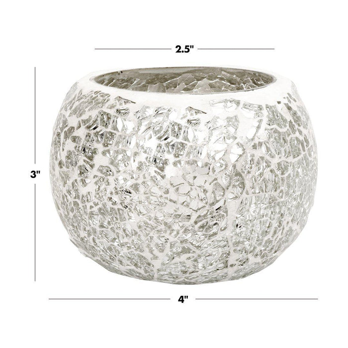 Set of 4 Round Mosaic Votive Candle Holder for Table Centerpiece, Home Decor, Special Occassions and Gifts-Set of 4-Koyal Wholesale-Purple-