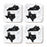 Set of 4 Square Coffee Drink Coasters Texas Long Distance Gift-Set of 4-Andaz Press-Alabama-