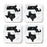 Set of 4 Square Coffee Drink Coasters Texas Long Distance Gift-Set of 4-Andaz Press-Alabama-
