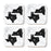 Set of 4 Square Coffee Drink Coasters Texas Long Distance Gift-Set of 4-Andaz Press-Alabama-
