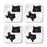 Set of 4 Square Coffee Drink Coasters Texas Long Distance Gift-Set of 4-Andaz Press-Alabama-