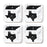 Set of 4 Square Coffee Drink Coasters Texas Long Distance Gift-Set of 4-Andaz Press-Tennessee-