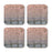 Set of 4 Square Drink Coffee Coasters Gift Set, Textures-Set of 4-Andaz Press-Marble Coral Aqua-