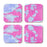 Set of 4 Square Drink Coffee Coasters Gift Set, Textures-Set of 4-Andaz Press-Marble Coral Aqua-