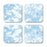 Set of 4 Square Drink Coffee Coasters Gift Set, Textures-Set of 4-Andaz Press-Marble Coral Aqua-