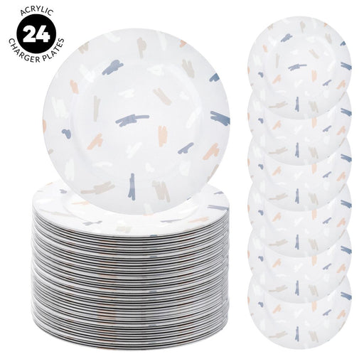 Set of 4 Terrazzo Acrylic Charger Plates Bulk Pack-Koyal Wholesale-Set of 1 (4 PC)-