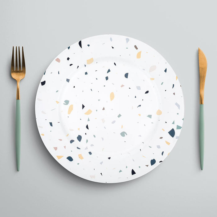 Set of 4 Terrazzo Acrylic Charger Plates Bulk Pack-Koyal Wholesale-Set of 1 (4 PC)-