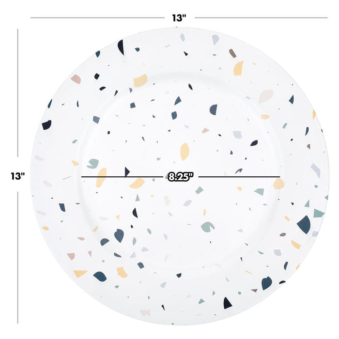 Set of 4 Terrazzo Acrylic Charger Plates Bulk Pack-Koyal Wholesale-Set of 1 (4 PC)-