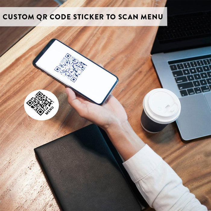 Set of 40 Custom QR Code Stickers, 2" Labels, Design Your Own QR Code for Small Business, Social Media-Set of 40-Andaz Press-2" QR Code Stickers-