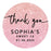 Set of 40 Custom Round Sweet 16 Thank You Favor Stickers-Set of 40-Andaz Press-Blush Pink-